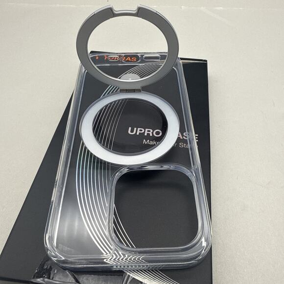 TORRAS Magnetic Kickstand for iPhone 15 Pro UPRO Case, Clear READ - Picture 7 of 10